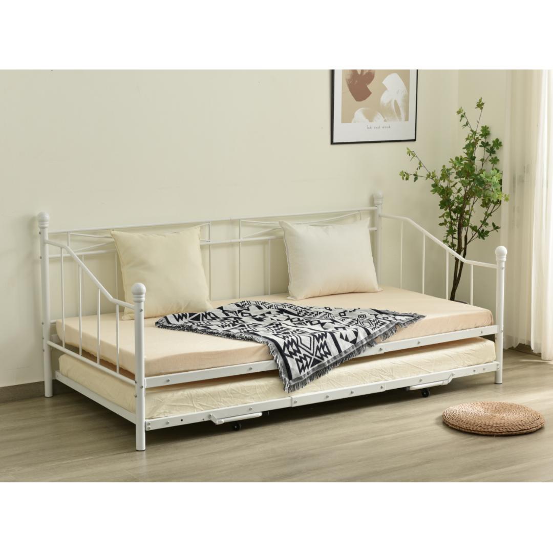 【ホワイト】親子ベッド 二段ベッド パイプベッド シングルベッド ディベッド