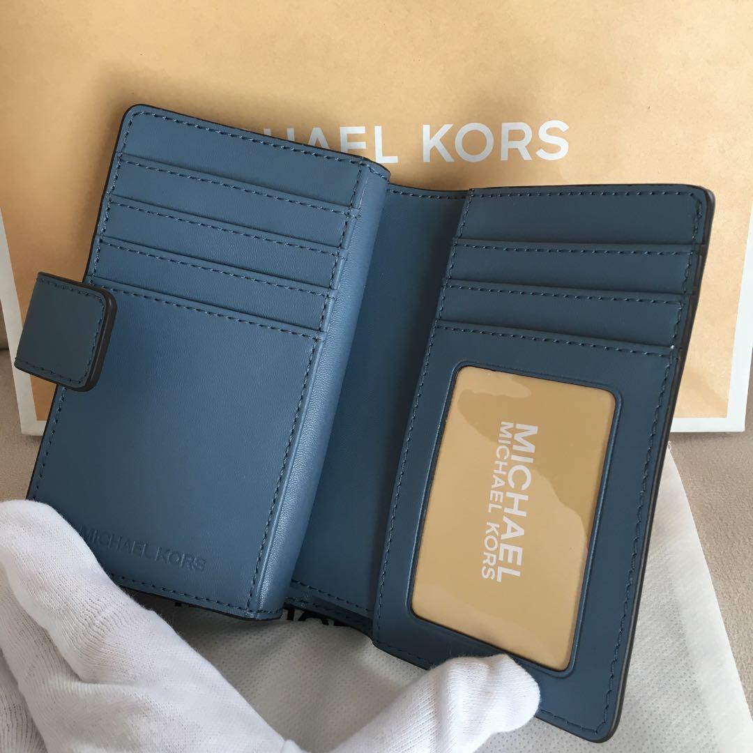 新品　マイケルコース　MICHEAL KORS 二つ折り　ブルー　財布