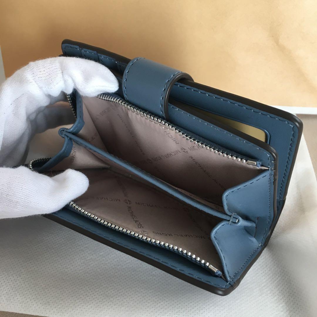 新品　マイケルコース　MICHEAL KORS 二つ折り　ブルー　財布