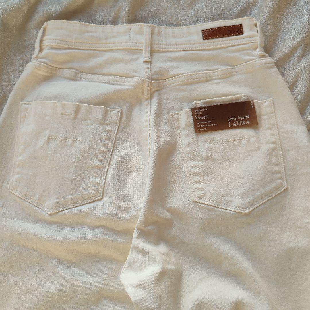 [新品]ヤヌーク LAURA カーブ テーパード デニムパンツ 25