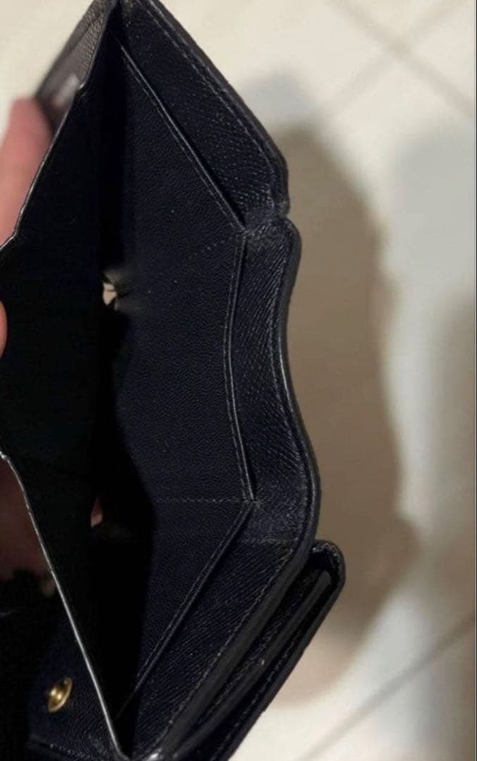 BALENCIAGA バレンシアガ 三つ折り財布 ゴールドロゴ付き