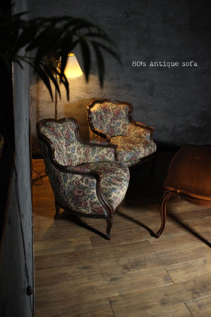 首都圏送無料〜80's アンティークソファ コレクターコンディション花柄 ソファ