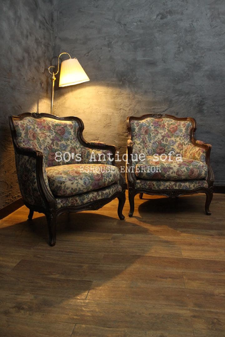 首都圏送無料〜80's アンティークソファ コレクターコンディション花柄 ソファ