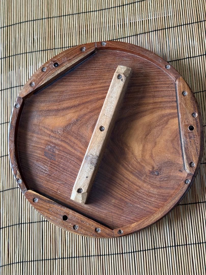 鳥モチーフ 象嵌(ぞうがん)細工 アジアンサイドテーブル 3本脚