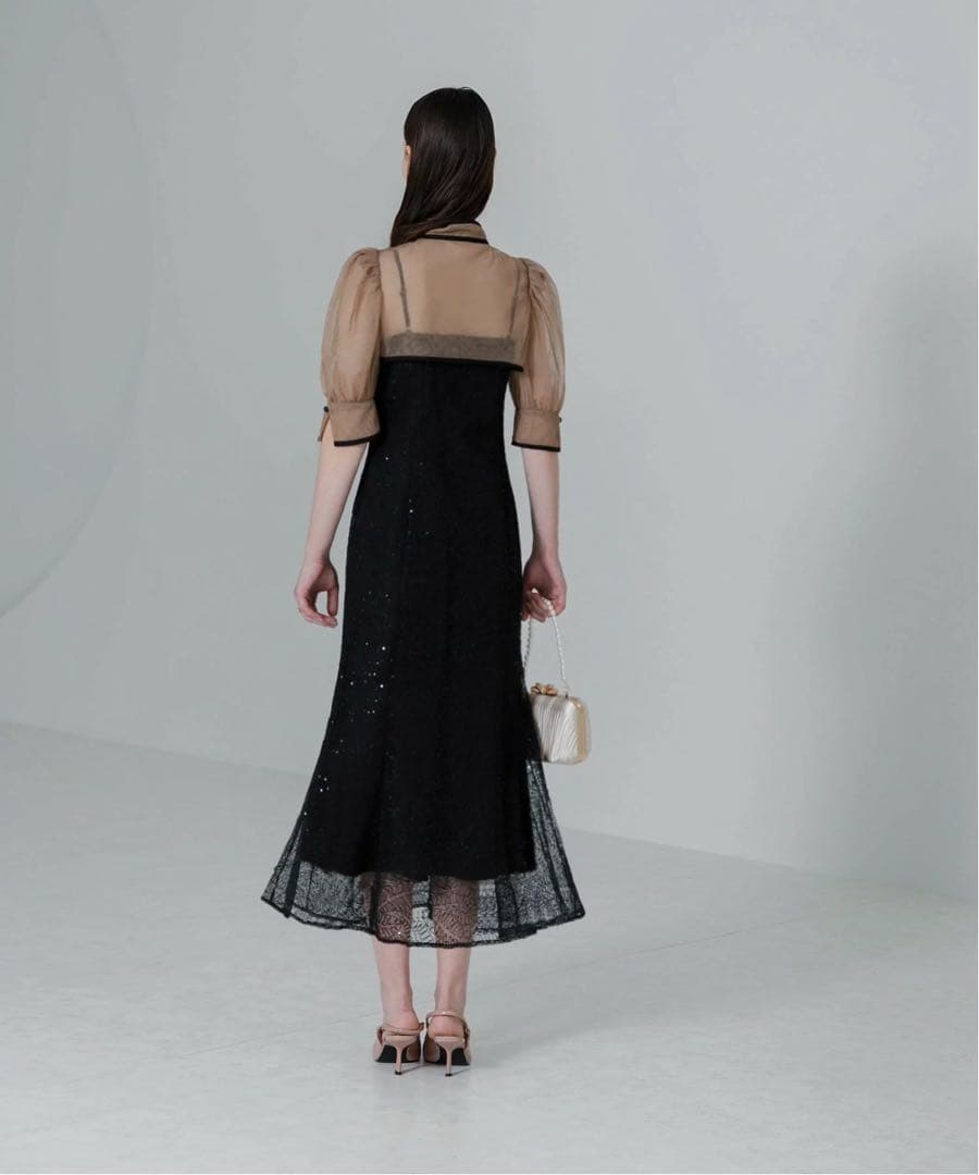 LEJA/スパンコール刺繍マーメイドボレロ付きワンピースドレス結婚式オケージョン