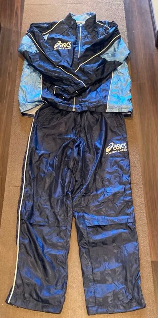 asics ジャージ 黒/青