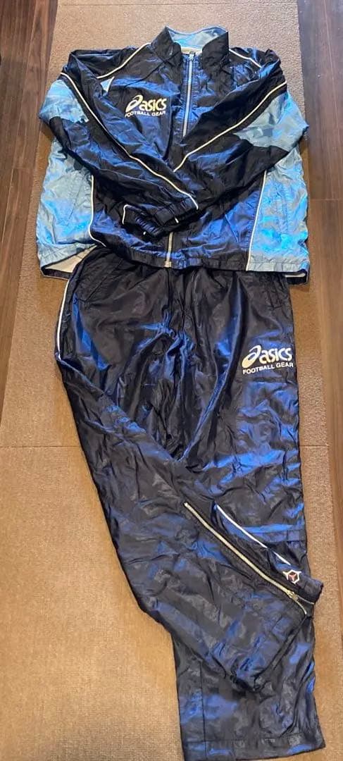 asics ジャージ 黒/青