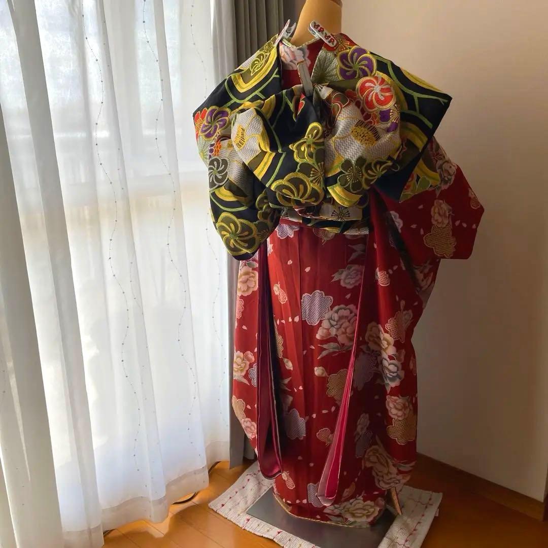 最終値下げ 美品 成人式　振袖・長襦袢・袋帯3点SET【アッシュエル】H・L