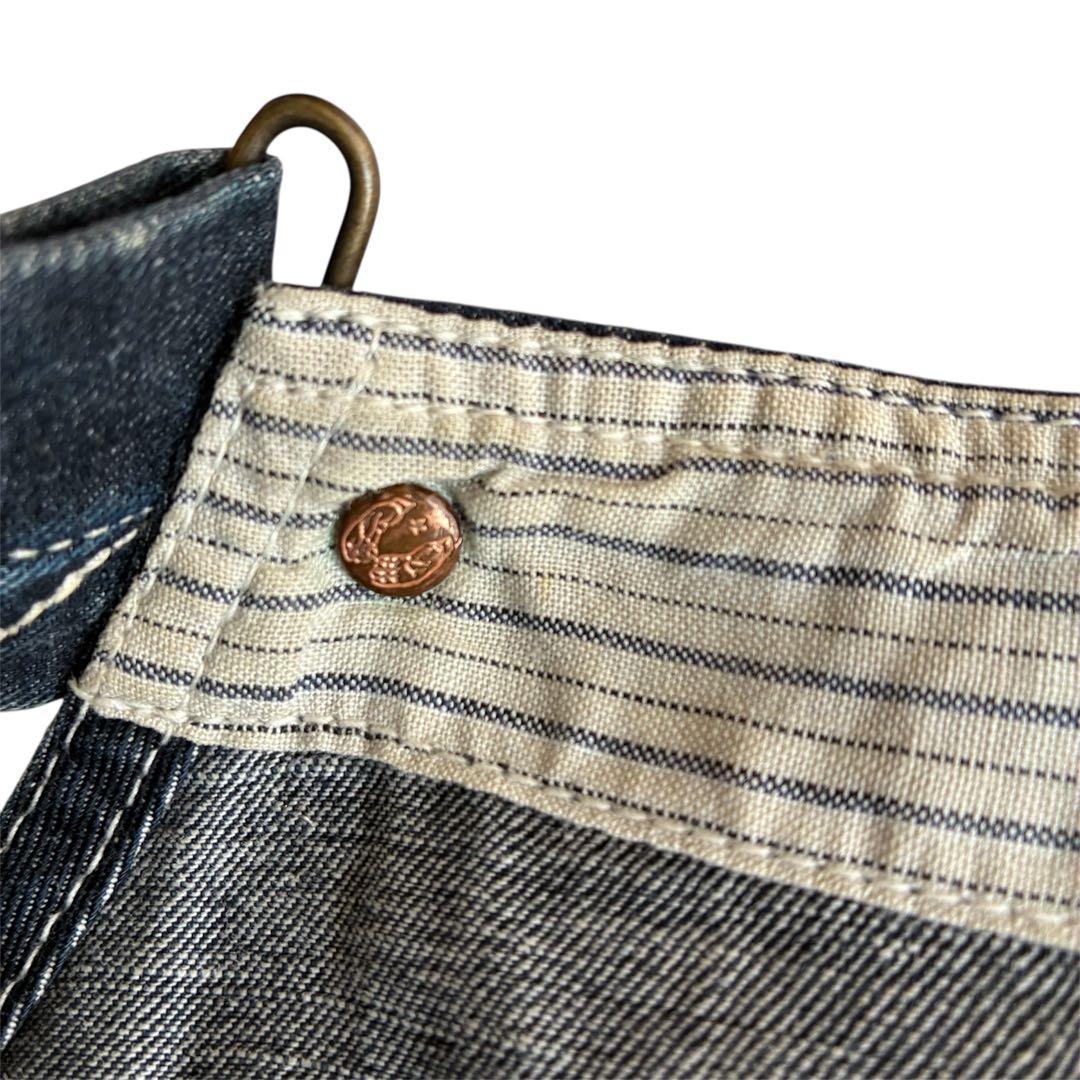 【サンプル品】KAPITAL 力織機インディゴ横生成乗馬オーバーオール サイズ0