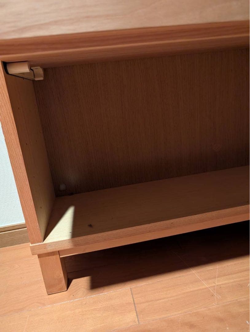 ■送料込■無印良品 木製薄型 シェルフロータイプワイド マガジンホルダー付