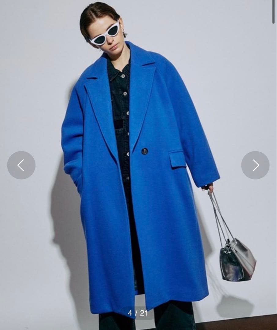 【最終値下】【MAISONSPECIAL】青 メルトンダブルコート36