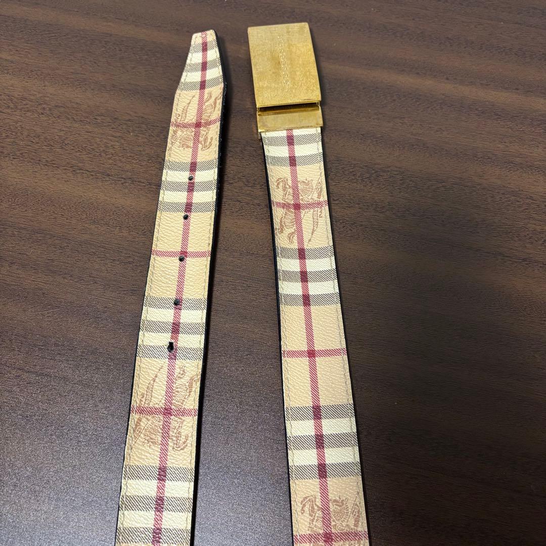 BURBERRY チェック柄 ベルト ゴールドバックル
