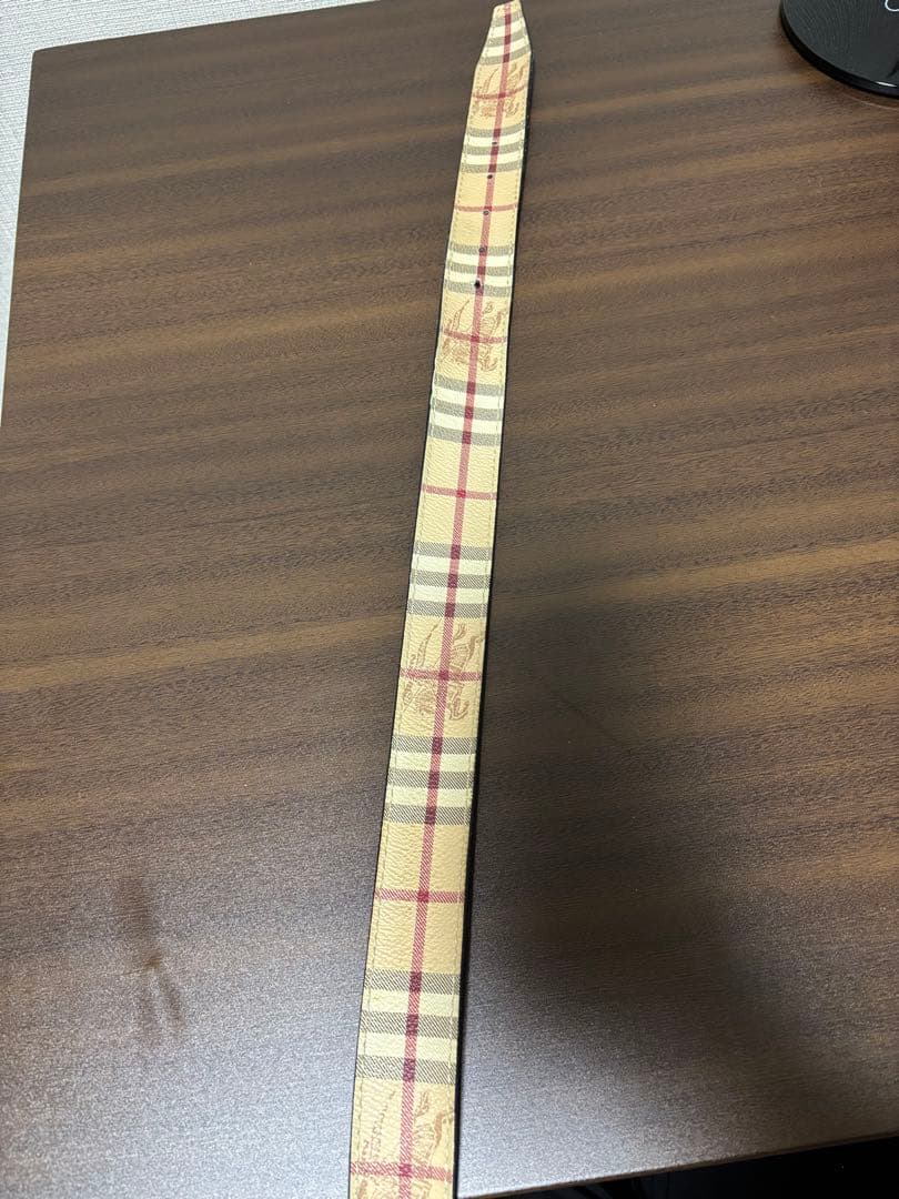 BURBERRY チェック柄 ベルト ゴールドバックル