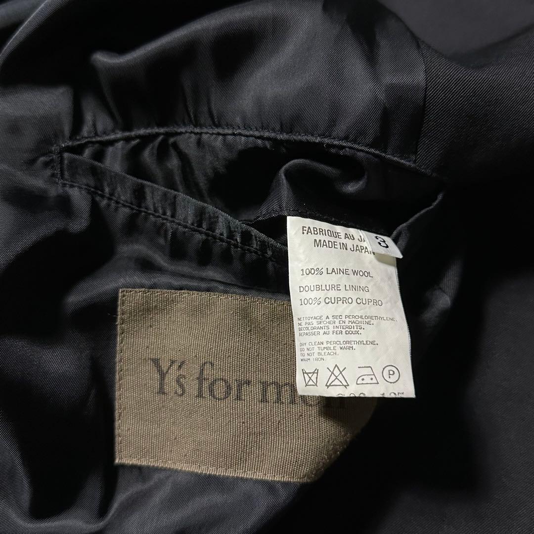 10AW 美品 Y's for men 黒 ウール ロング ステンカラー コート