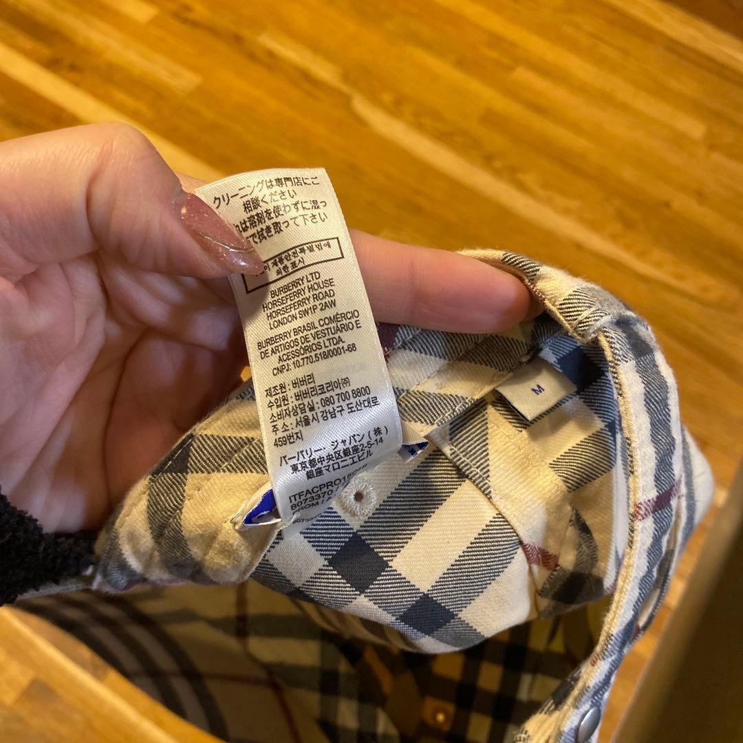 が*ン様 BURBERRY チェック柄 ベースボールキャップ M バーバリー80