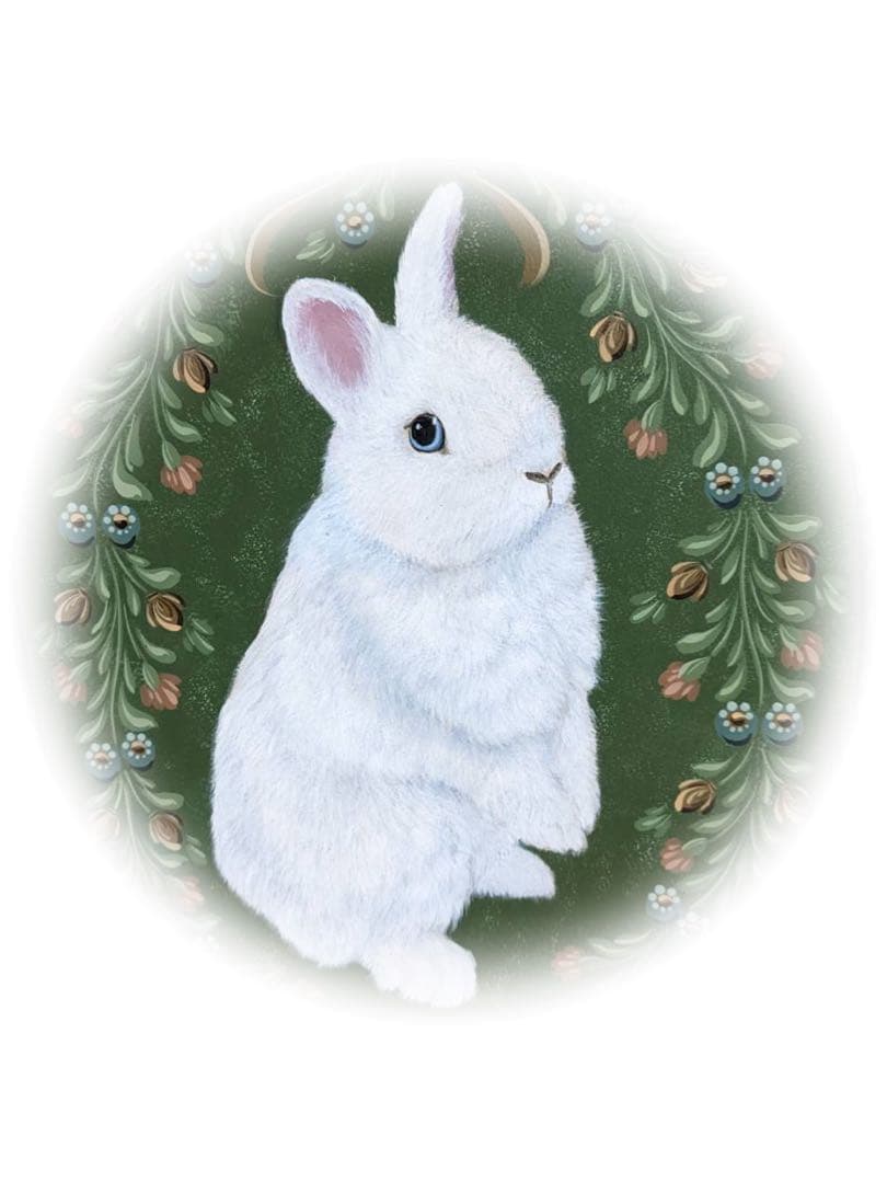 オーダーペイント　白うさぎさん　似顔絵