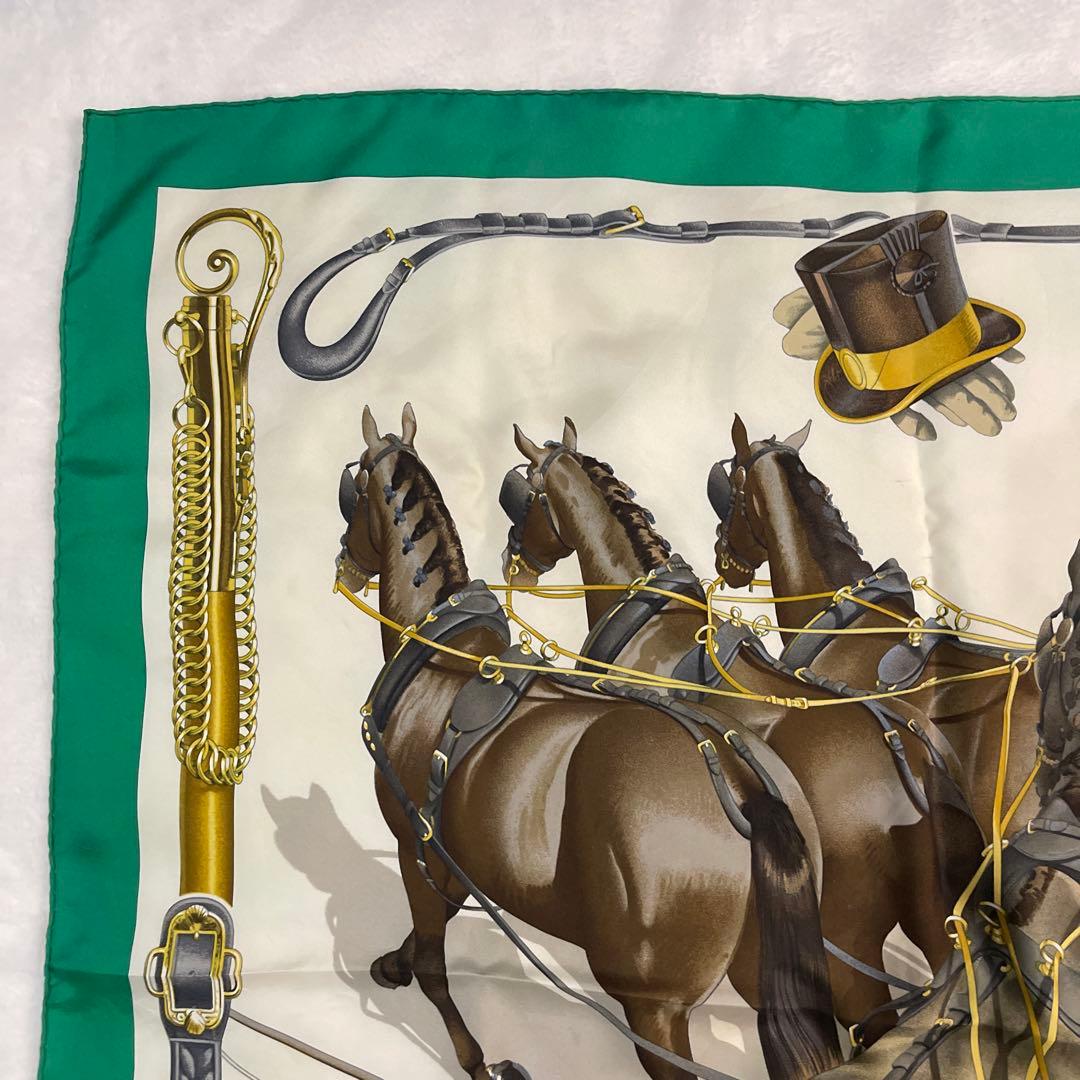 エルメス　スカーフ　ヴィンテージ 馬車　シルク