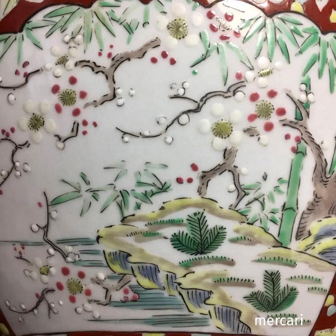 伊万里焼 十錦手 松竹梅牡丹紋様 火鉢 /骨董/時代物