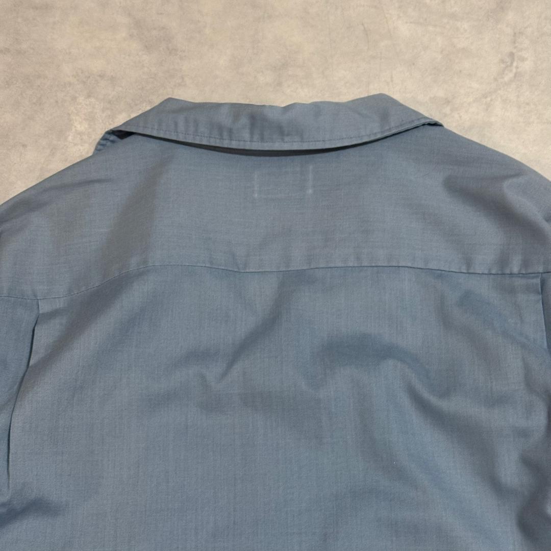 60s 70s TOWNCRAFT くすみブルー 開襟 シャツ DM1357