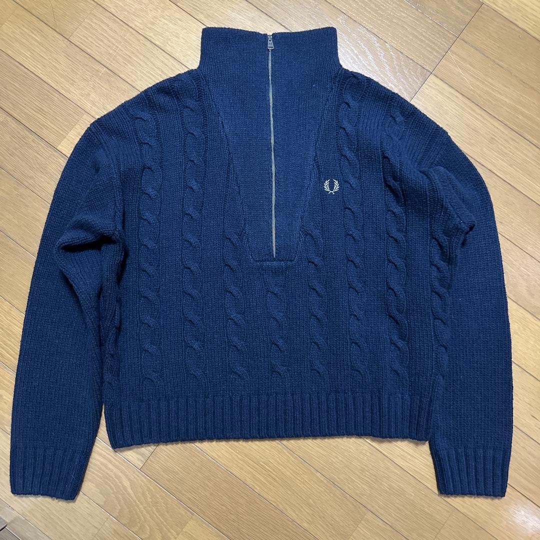 トップス FRED PERRY Half Zip Cable Knit Jumper