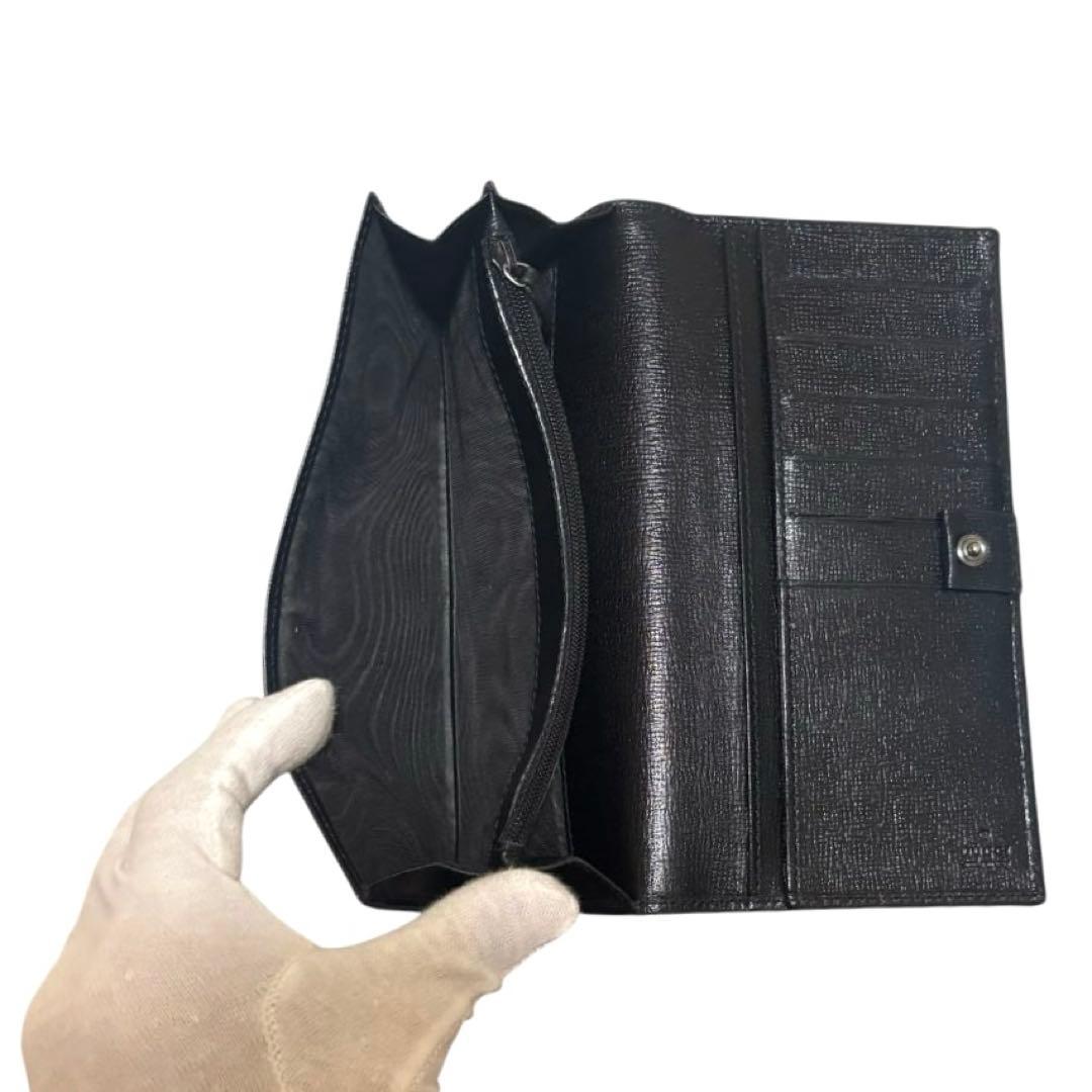 美品　人気　グッチ　長財布　レザー　ブラック　G金具　ユニセックス