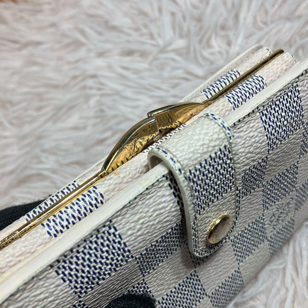 美品 ルイヴィトン ダミエ アズール ポルトフォイユ ヴィエノワ 新型 折り財布