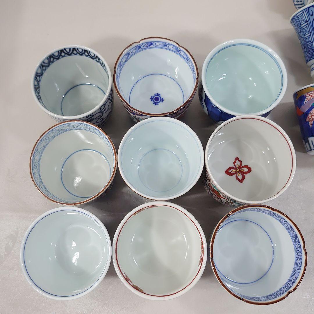 古伊万里 吉祥文猪口揃 20点 蕎麦猪口 有田焼 フランクリンミント 認定書付き