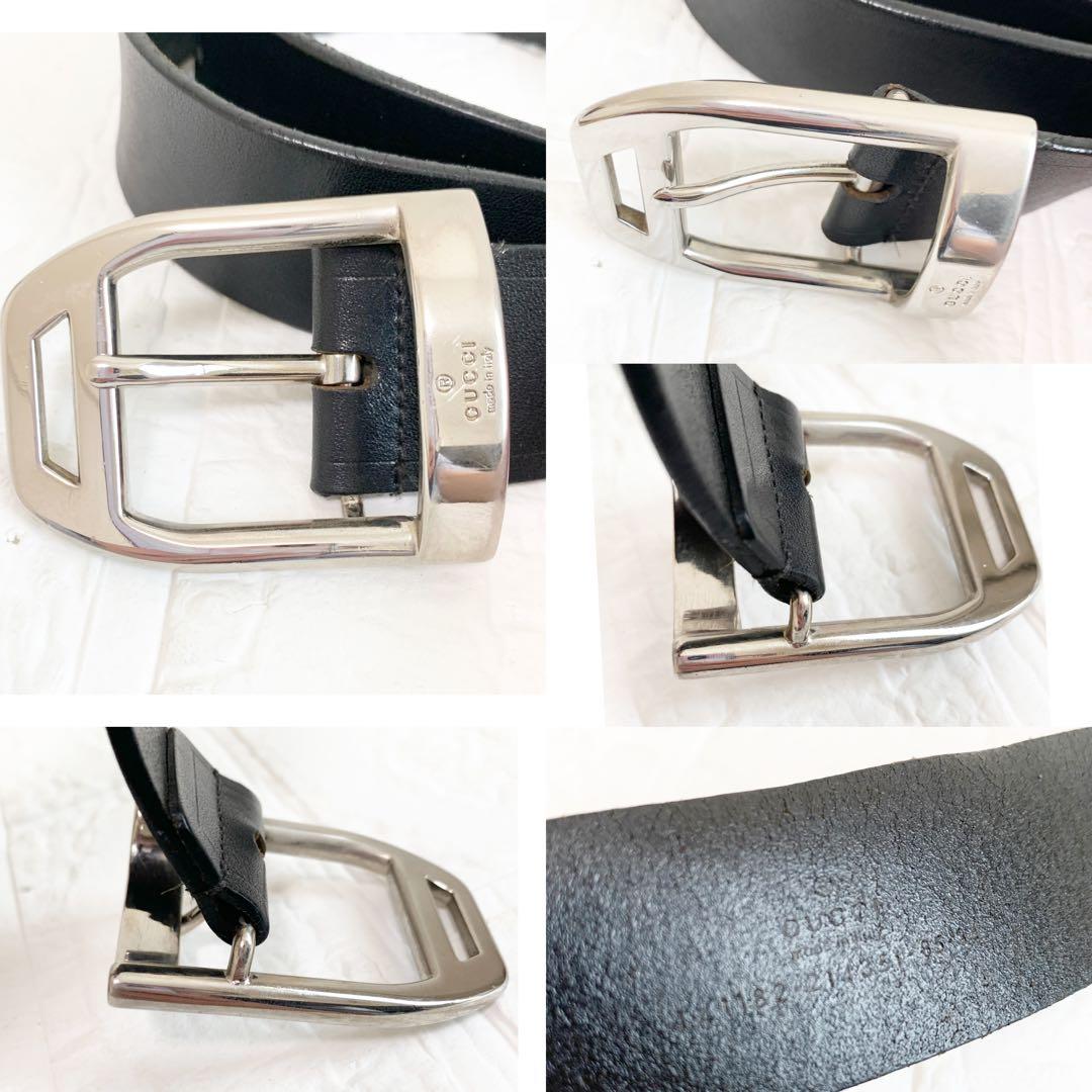 GUCCI グッチ　ベルト　ブラック　シルバー