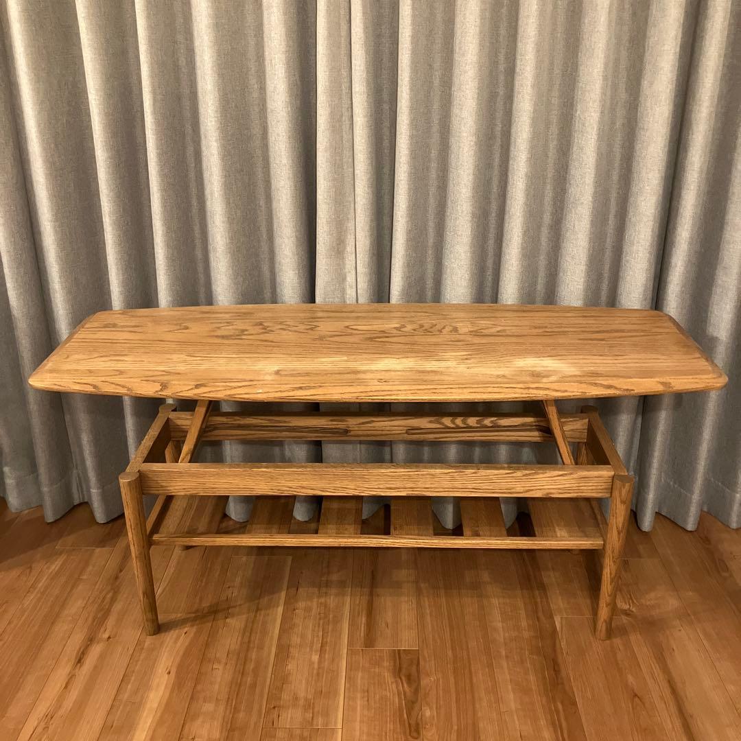 【週末限定値下】MOMO Natural 昇降可能な無垢材ローテーブル