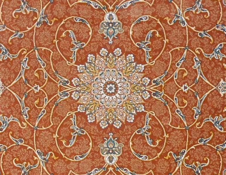 立体柄、144万ノット！本場イラン産 高密度織絨毯！円形200cm‐200541