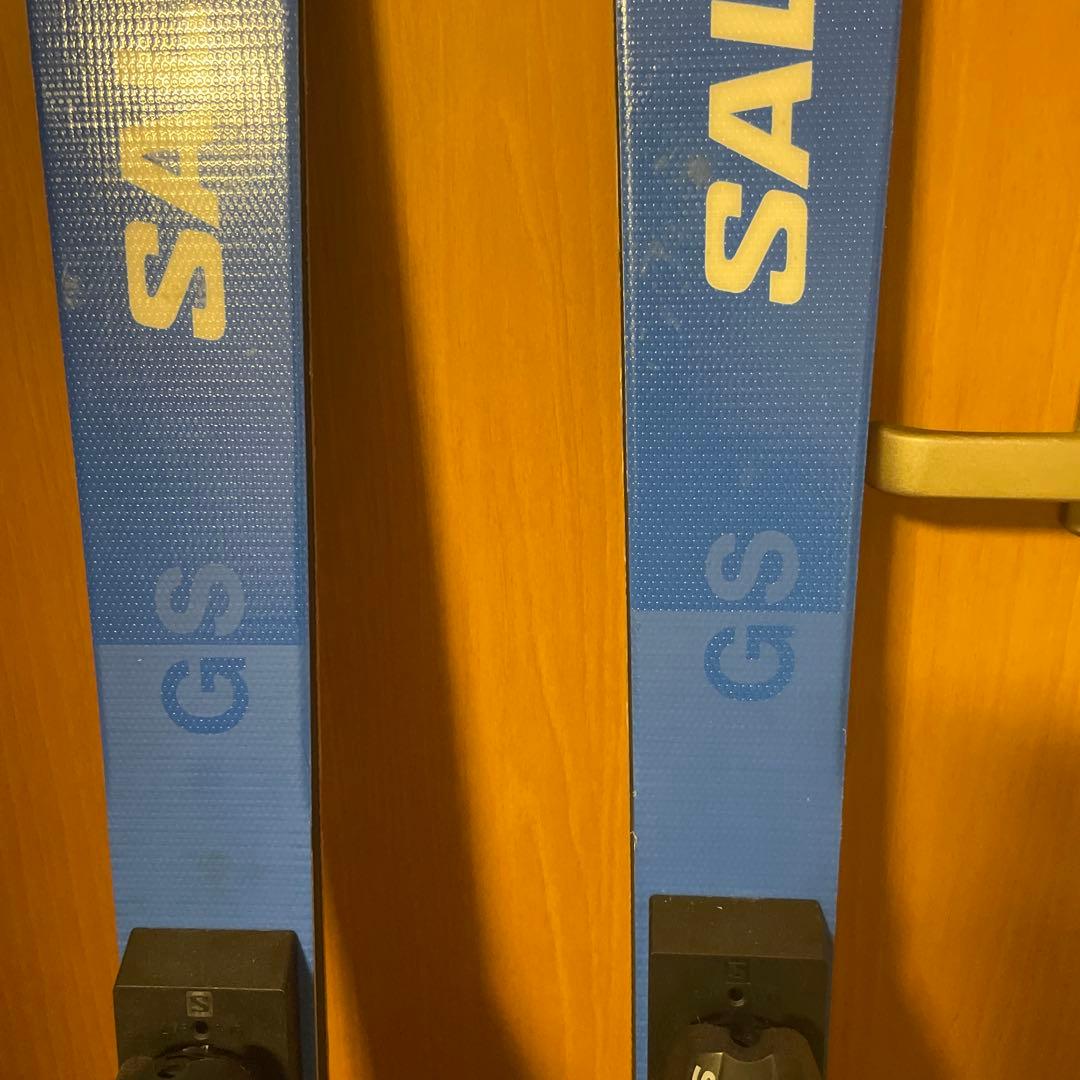 SALOMON GS スキー 板 138cm青色 バインディング付き