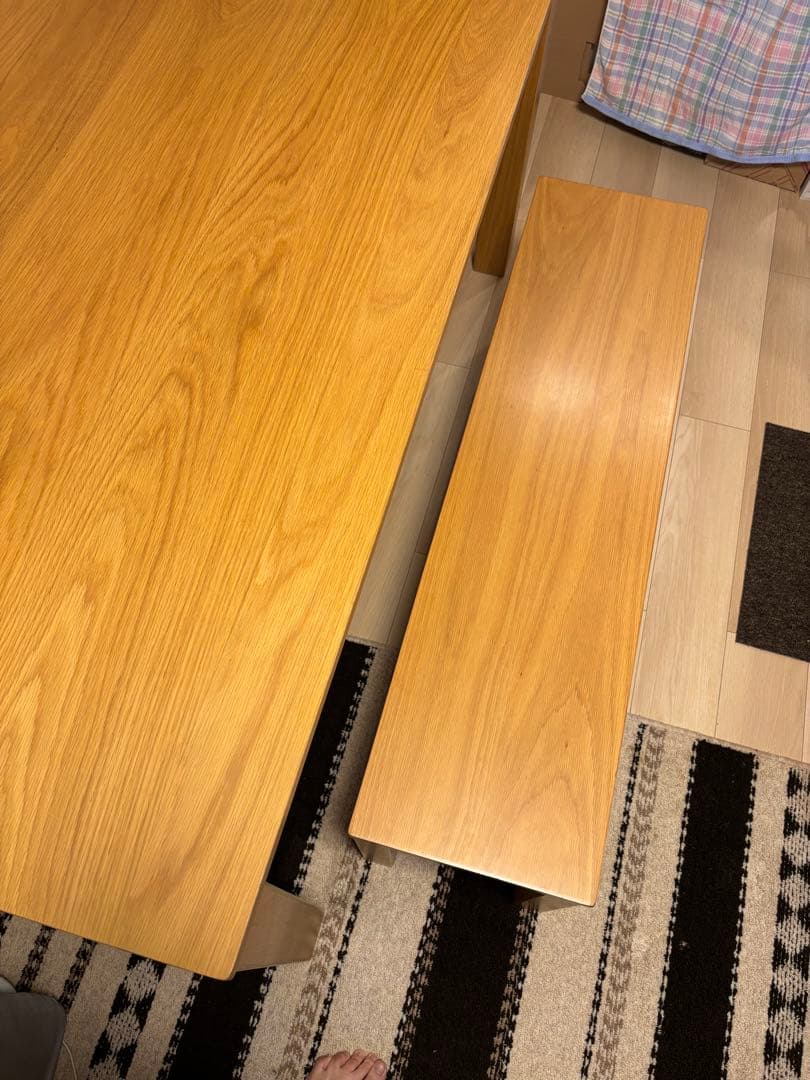 ニトリ　オーク材ダイニングテーブル150cm　Nコネクト　ベンチセット！美品