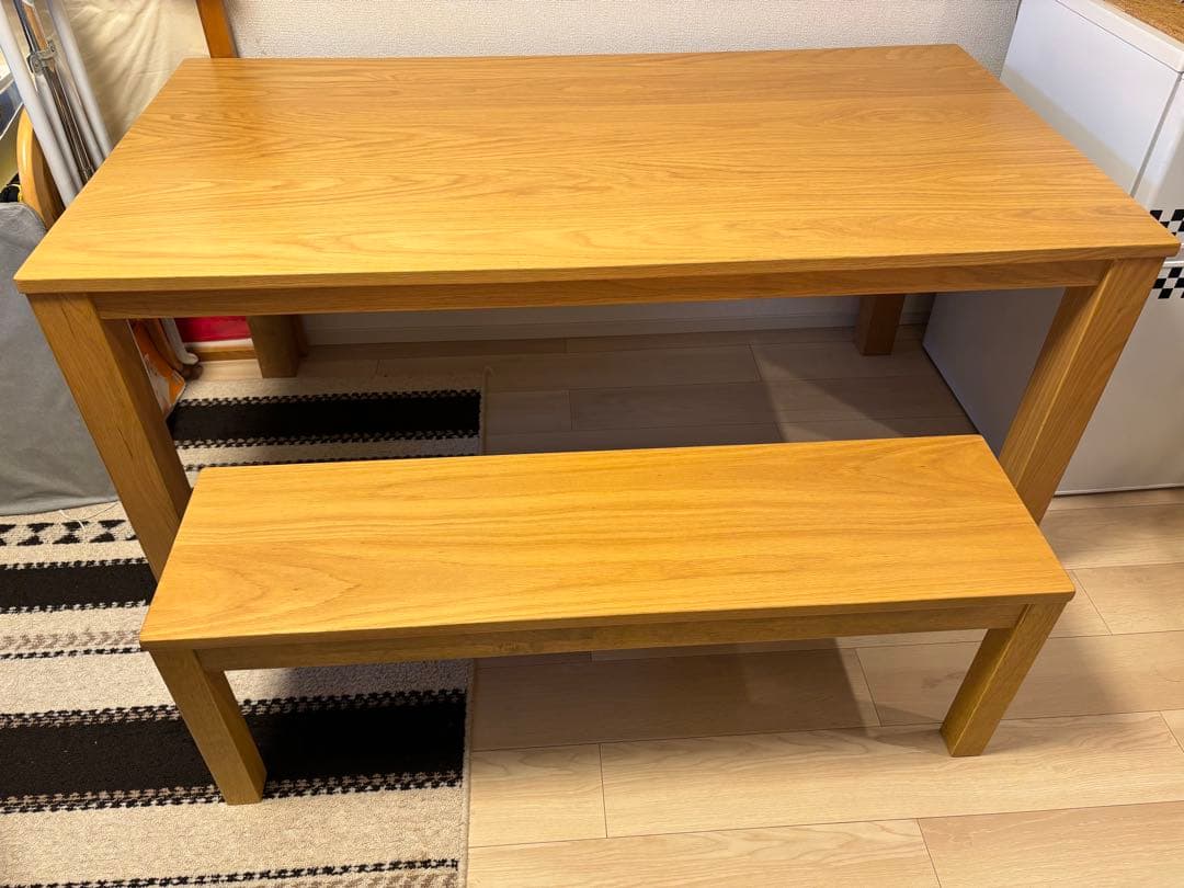 ニトリ　オーク材ダイニングテーブル150cm　Nコネクト　ベンチセット！美品