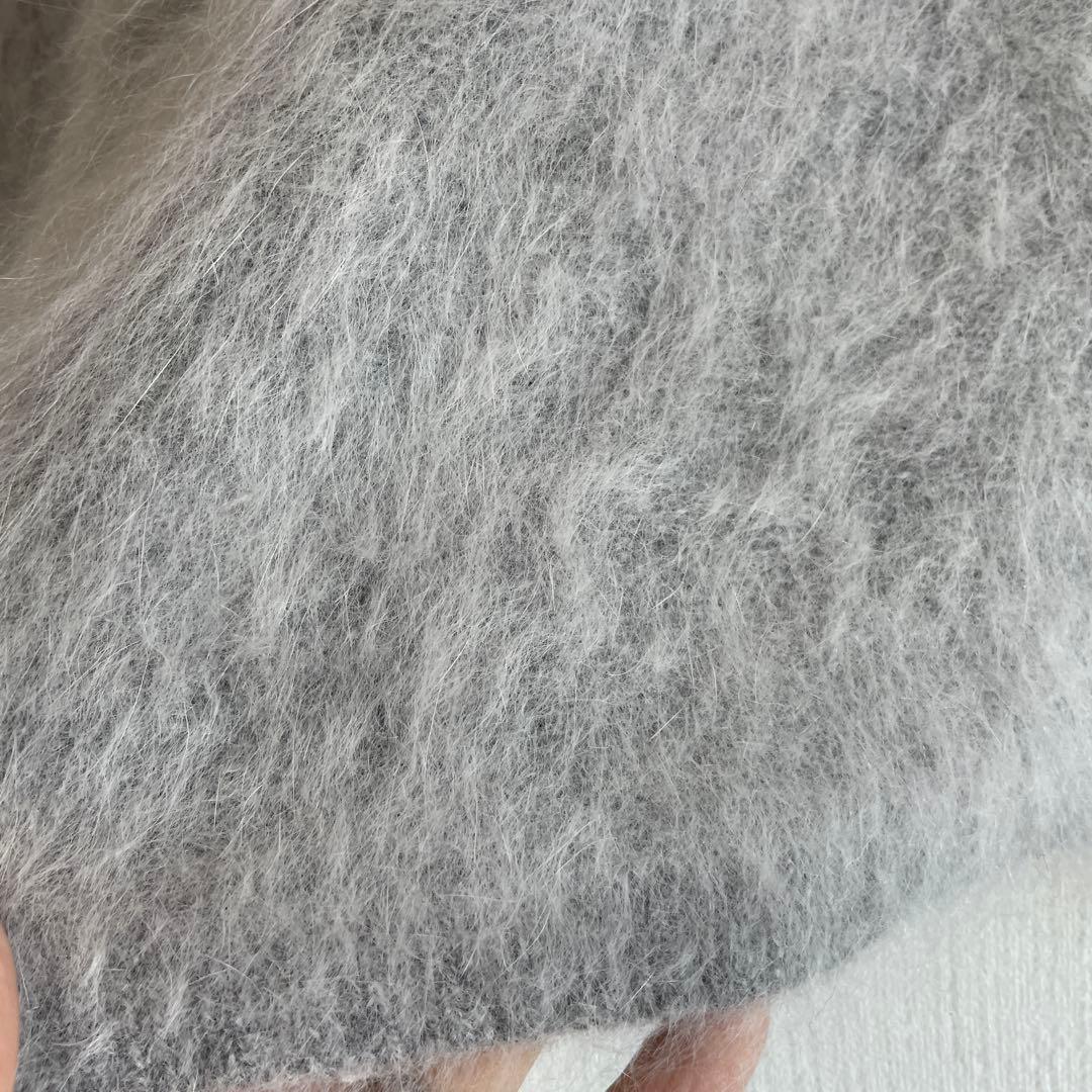 ANAYI グレー アンゴラ72% ラメクルーネックセーター