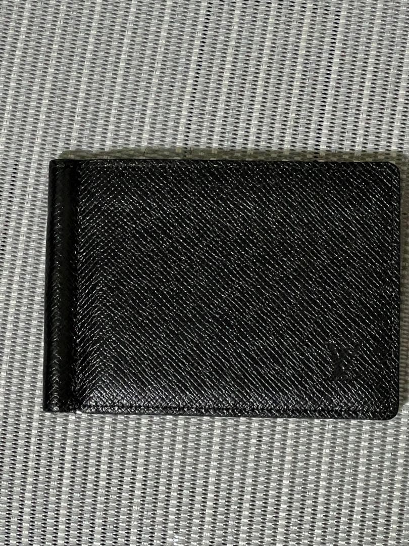 【美品】ルイヴィトン マネークリップ タイガ M62978 黒 ミニ財布