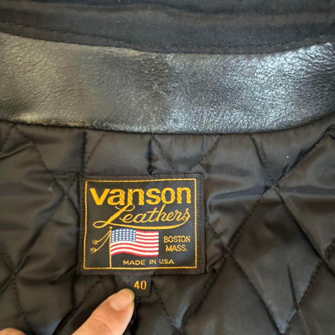 vanson leathers 40 ライダース　レザージャケット　革ジャン