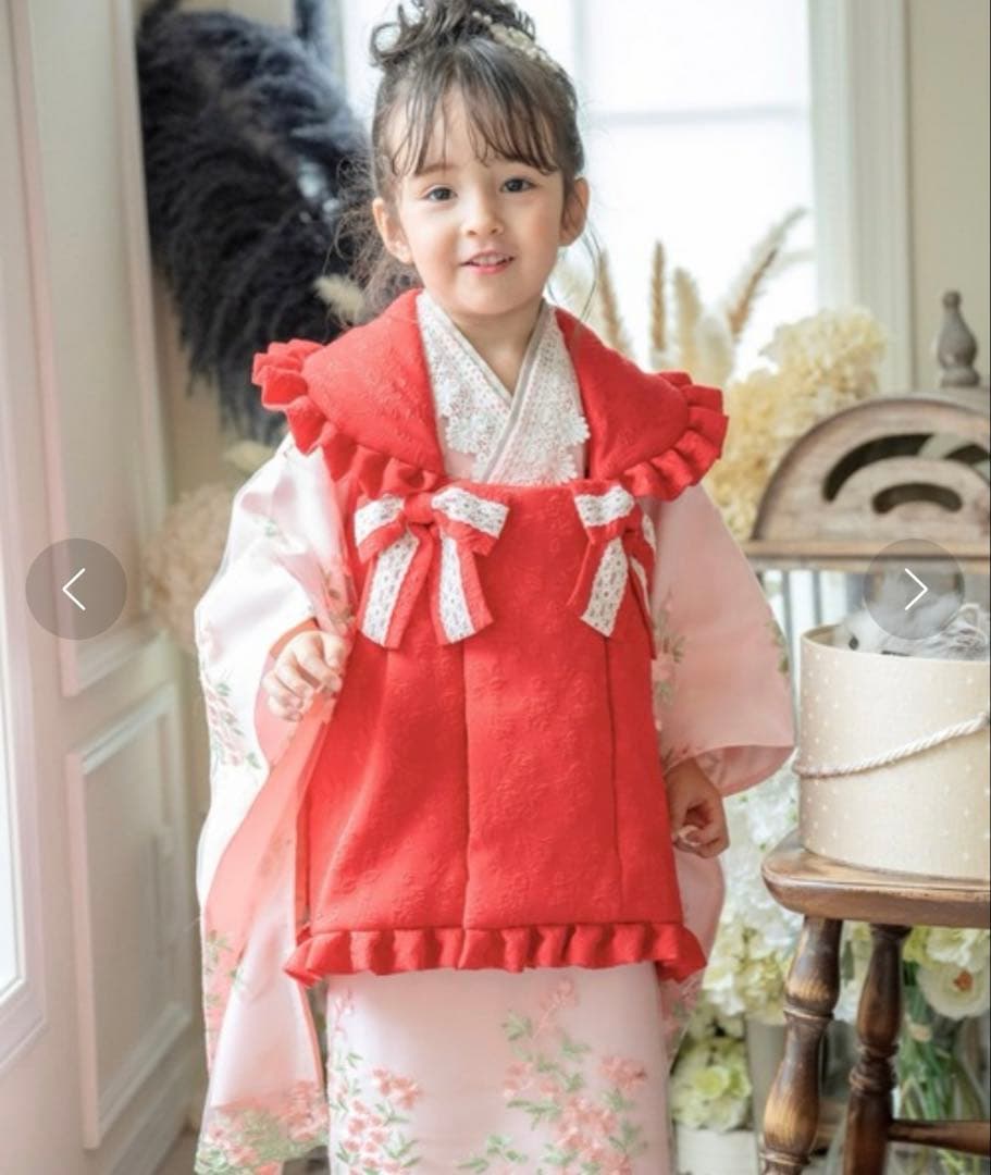 キャサリンコテージ 花刺繍チュールレース着物ワンピース＆ 被布セット　和装