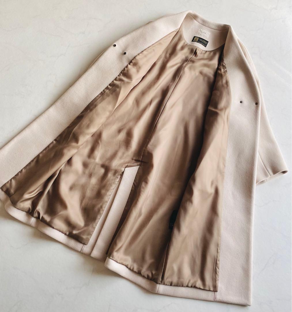 IENA MANTECO ノーカラーコート ロングコート38 日本製