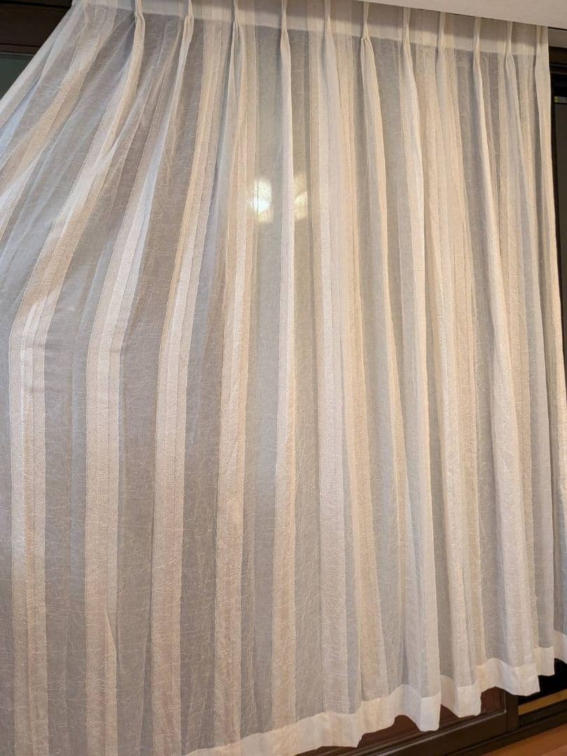 サンゲツ　2倍ヒダ　レースカーテン　w130xh210 ×2枚セット