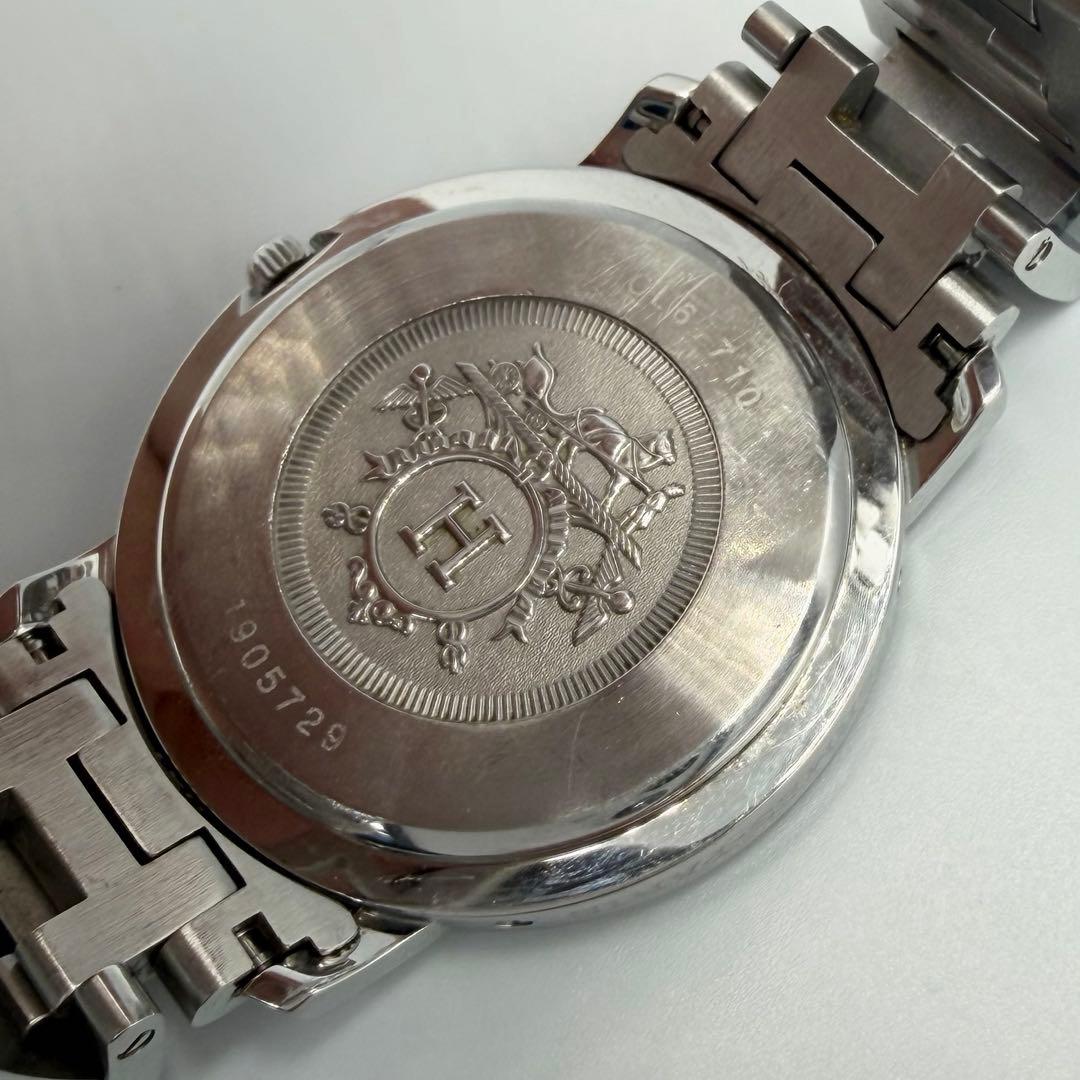 【人気✨】HERMES メンズ　腕時計　クリッパー　黒　CL6.710 新品電池