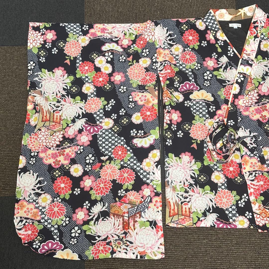 ★美品★卒業式　キャサリンコテージ 黒緑　袴セット 150cm 髪飾り付