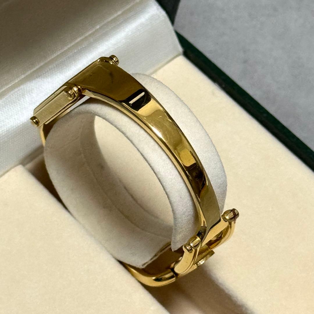 稼働品 1996年 GUCCI 1500L ゴールドブラック バングルウォッチ