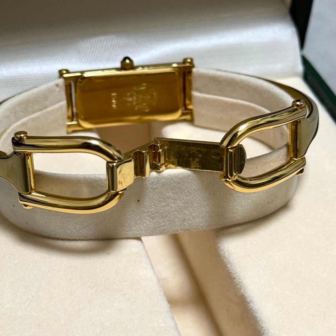 稼働品 1996年 GUCCI 1500L ゴールドブラック バングルウォッチ