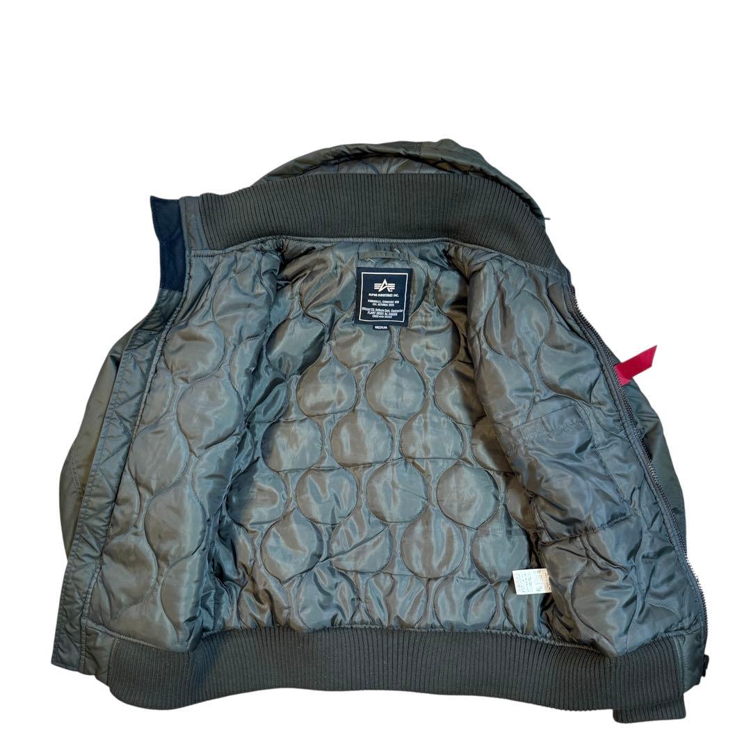 アルファインダストリーズ フーデッドリブジャケット MA-1 カーキ M