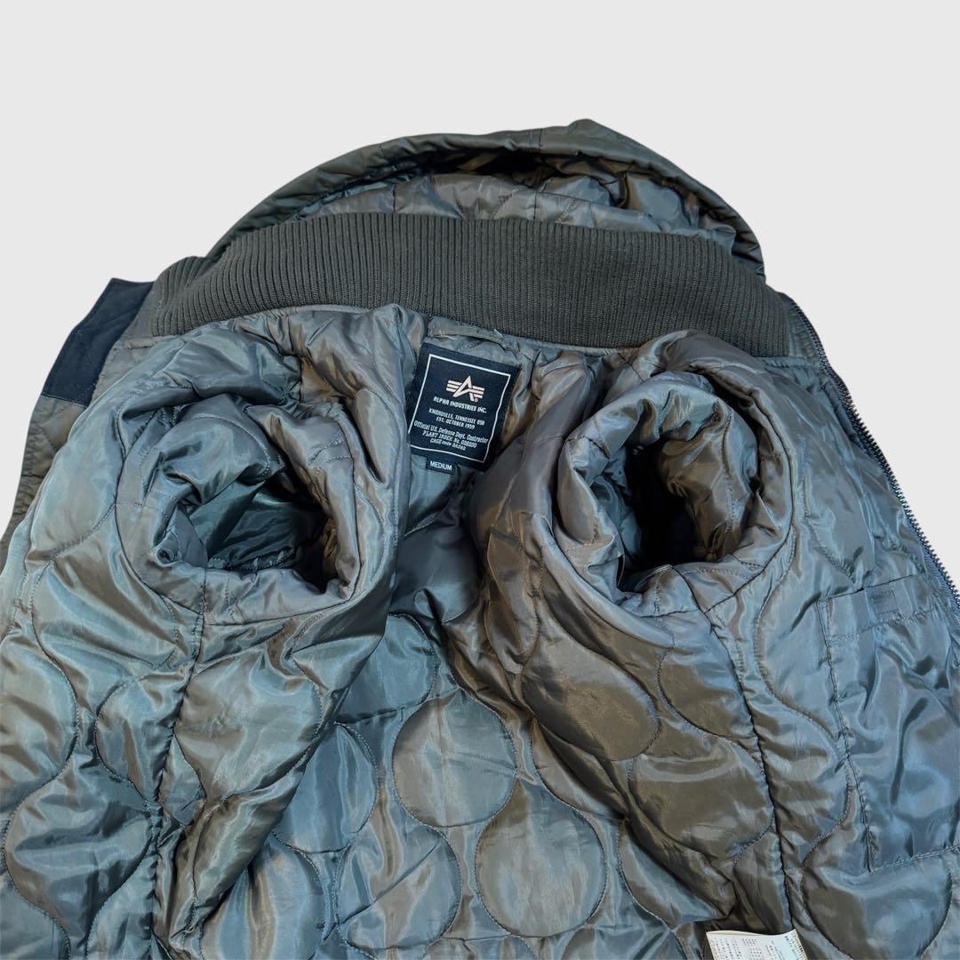 アルファインダストリーズ フーデッドリブジャケット MA-1 カーキ M