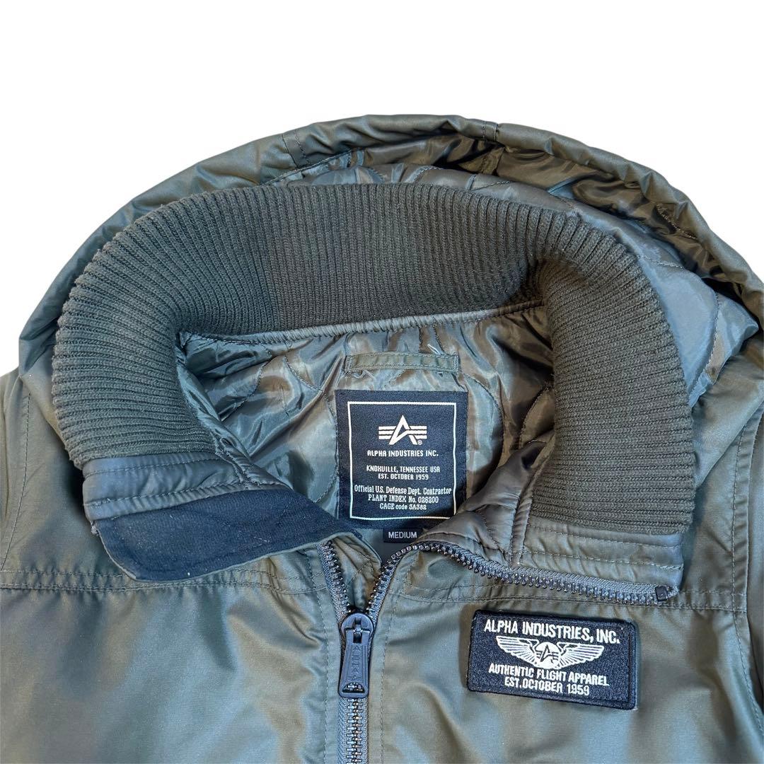アルファインダストリーズ フーデッドリブジャケット MA-1 カーキ M