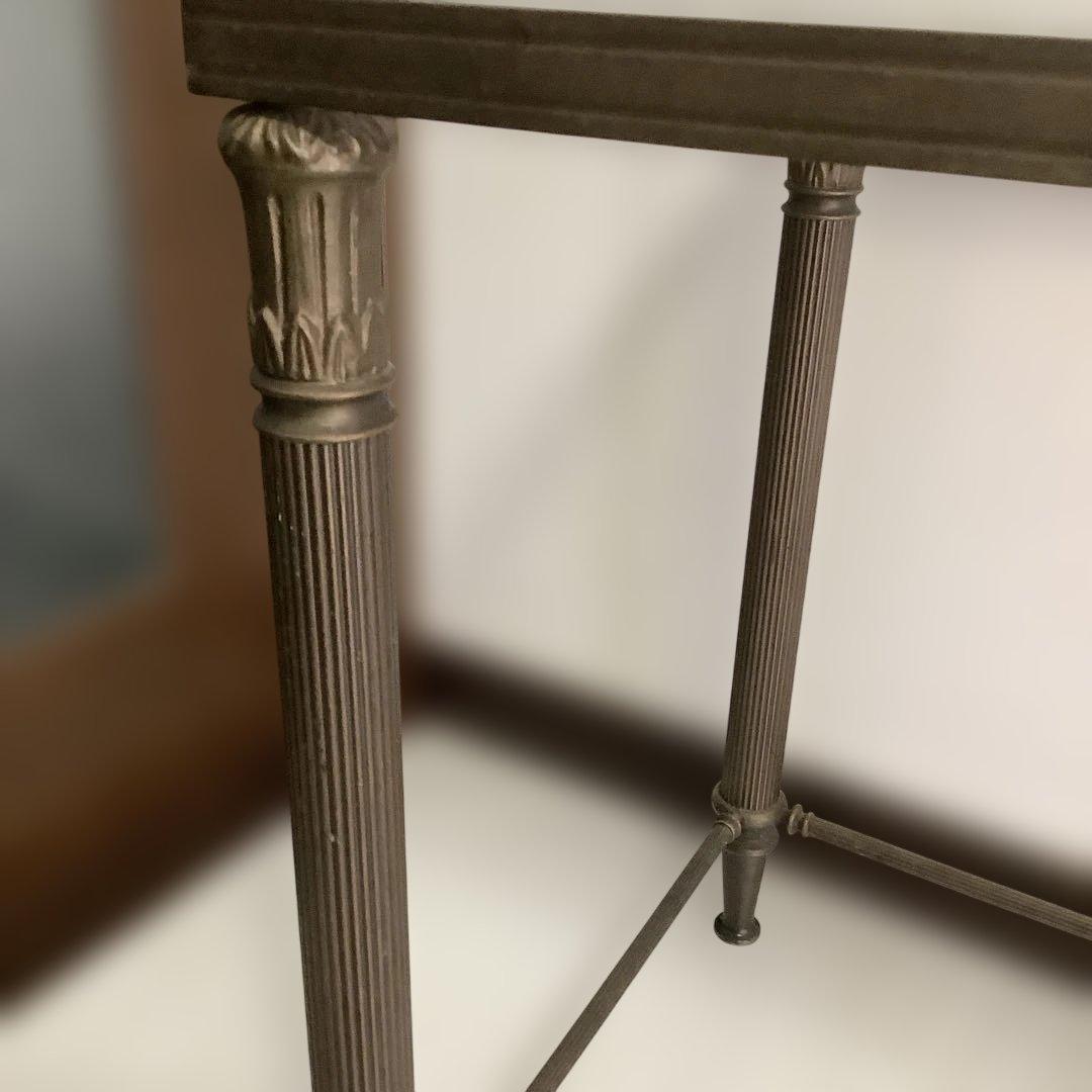 真鍮製サイドテーブル　ガラス　アンティーク