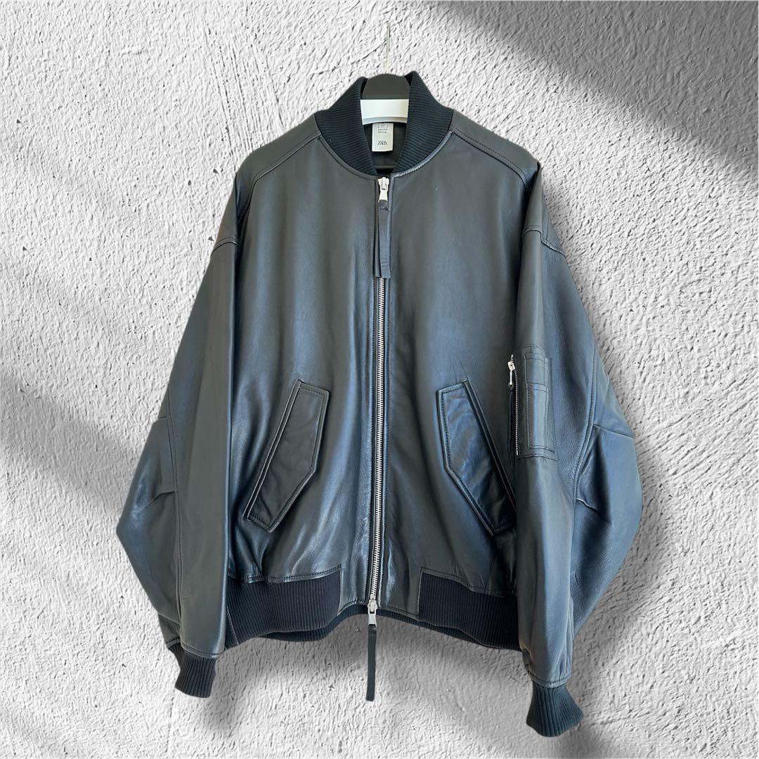k*4様 ZARA MAISON SPECIAL レザーボンバージャケット M