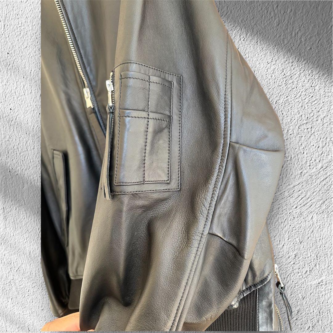 k*4様 ZARA MAISON SPECIAL レザーボンバージャケット M