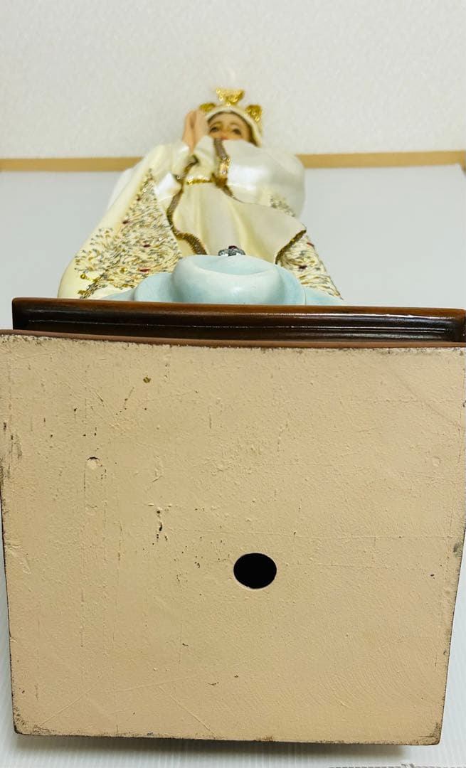 【特大90cm超希少美品】✞ファティマの聖母マリア像　家庭祭壇用　宗教彫刻